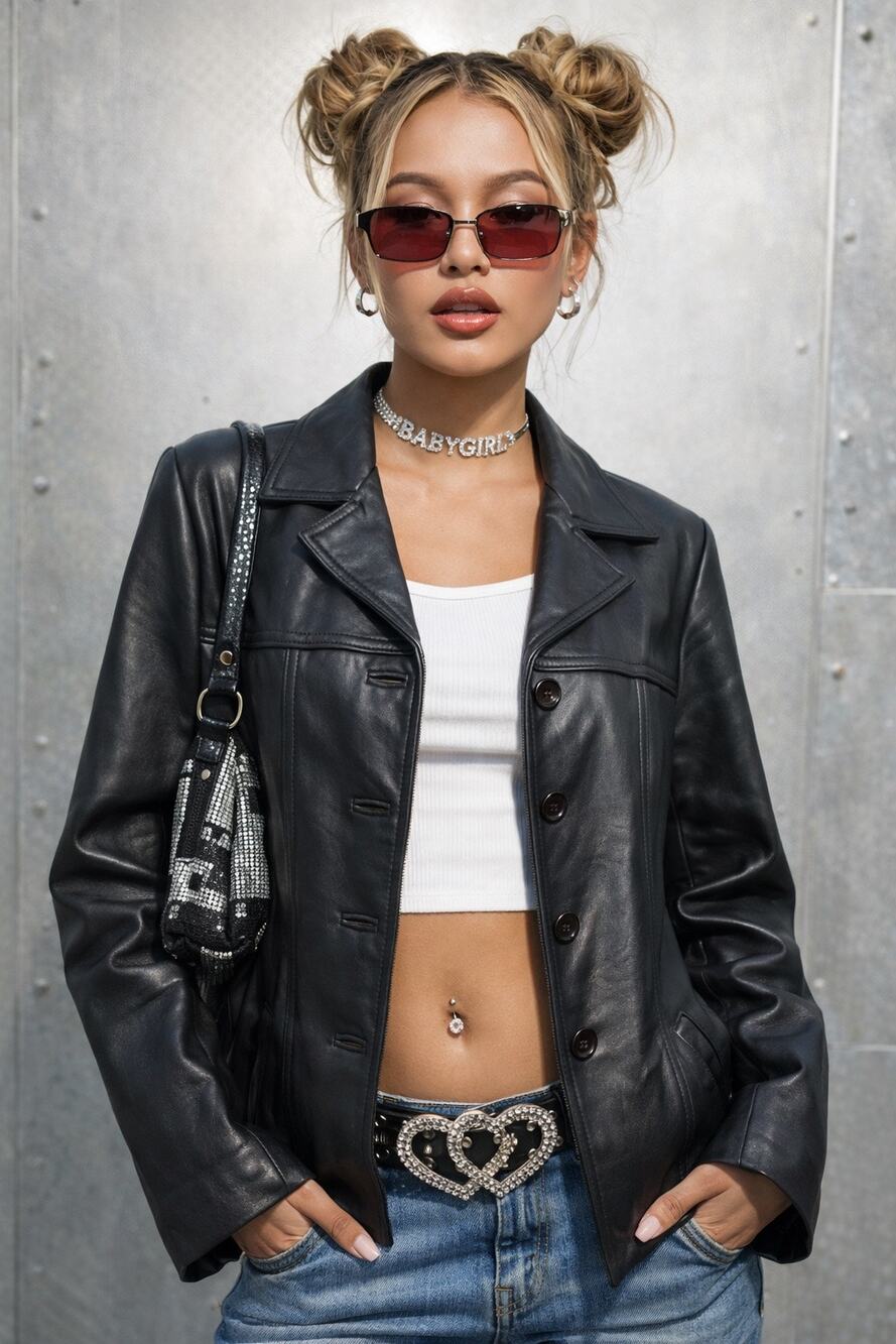 Vintage Michael Lawrence Black Leather Jacket Small USA Grunge Soft Buttery